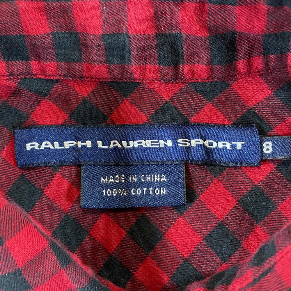 Ralph Lauren Sport Womens Red‎ Black Buffalo Plaid Western Snap Button Shirt 8 - Picture 4 of 9